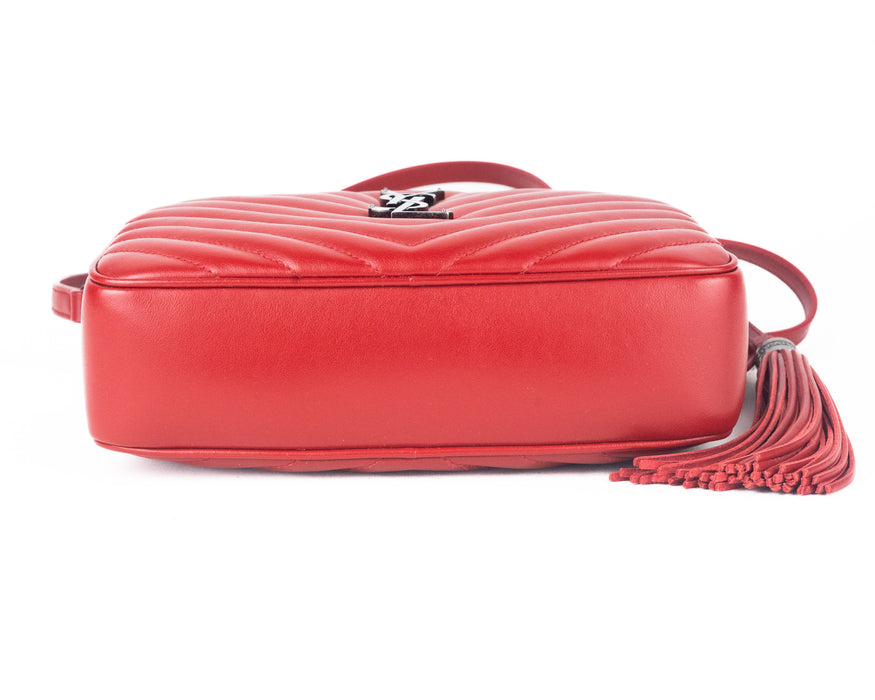 Saint Laurent Lou Camera Bag in Red Quilted Leather