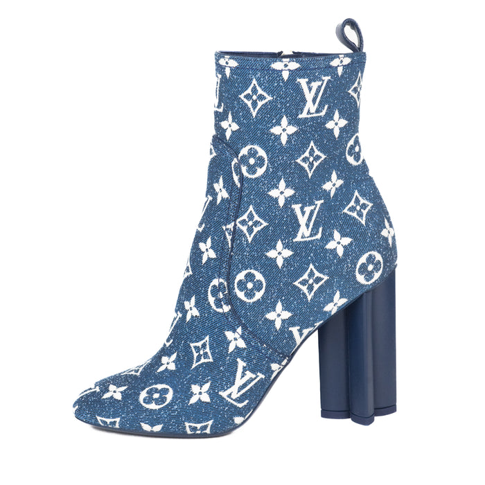 Louis Vuitton Monogram Denim Silhouette Ankle Boot