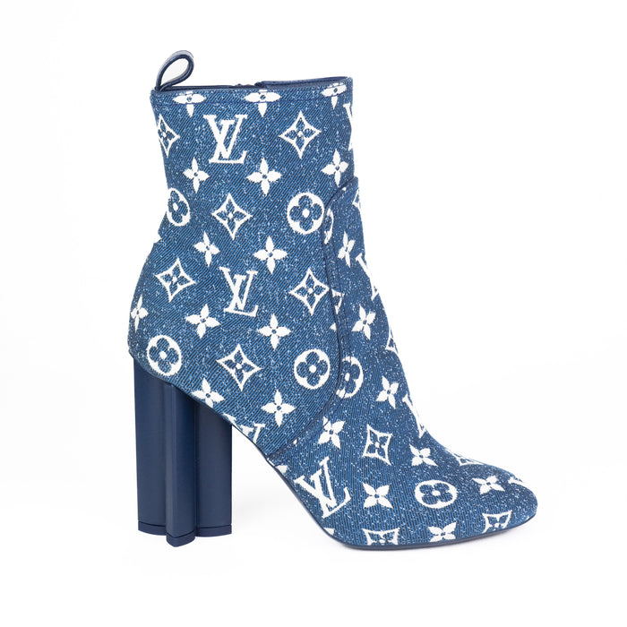 Louis Vuitton Monogram Denim Silhouette Ankle Boot
