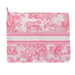 Dior Travel Zipped Pouch in Peony Pink Technical Fabric with Toile de Jouy Motif
