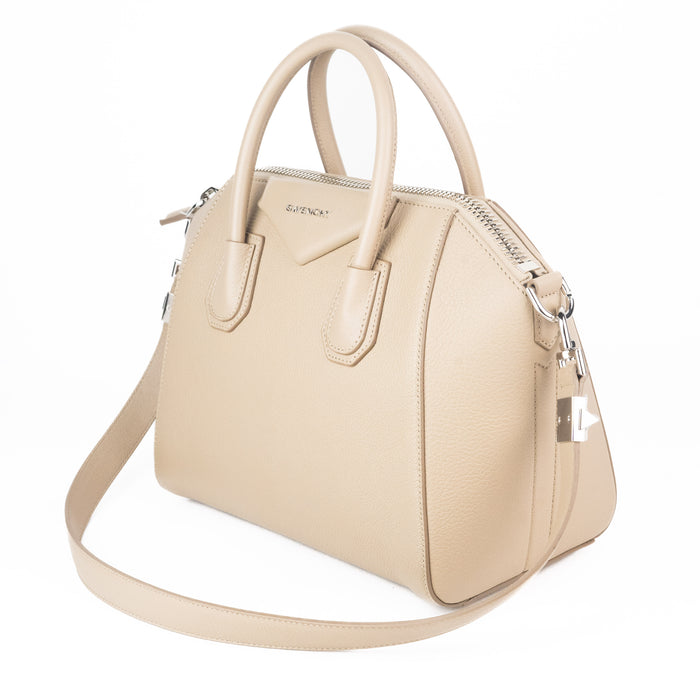 Givenchy Small Antigona Bag in Beige Grained Leather