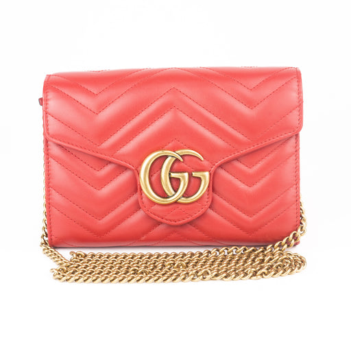 Gucci GG Marmont Matelassé Mini Bag in Red