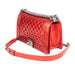 Chanel Patent Medium Boy Bag in Red