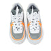 Chanel White, Grey, and Orange Sneakers in Calfskin and Fabric