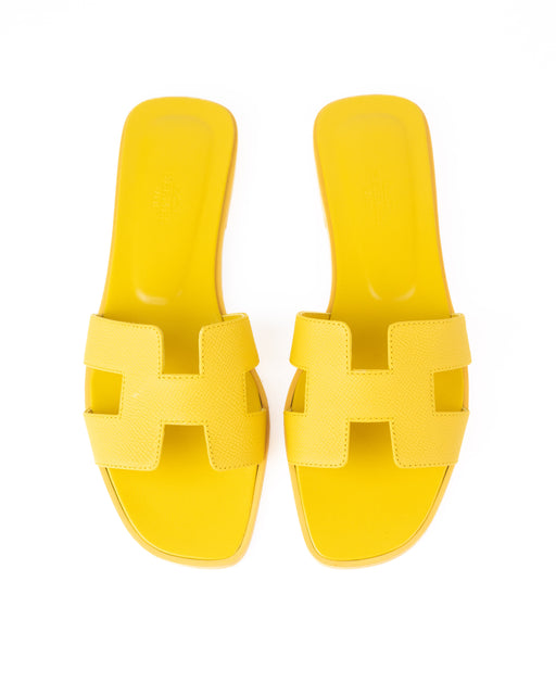 Hermes Oran Sandals in Yellow