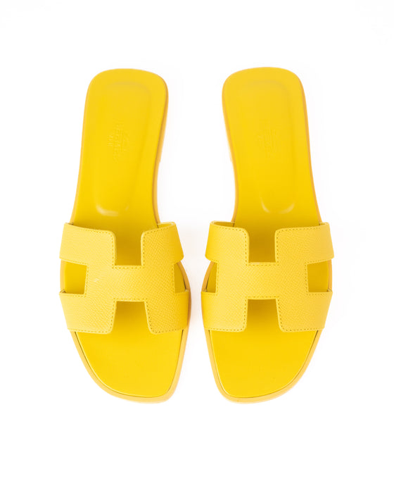 Hermes Oran Sandals in Yellow