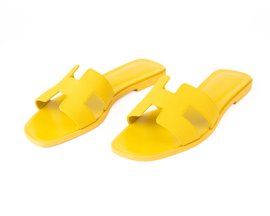 Hermes Oran Sandals in Yellow