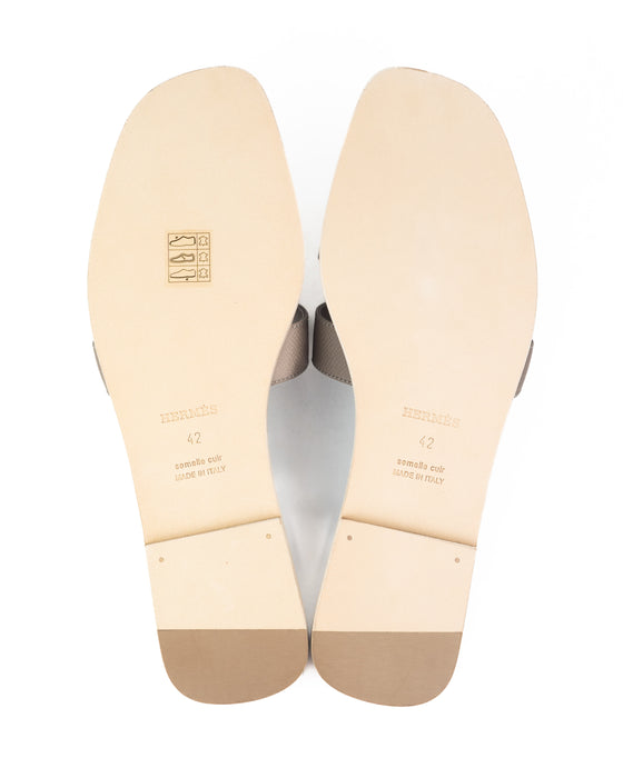 Hermes Oran Sandals in Taupe