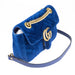 Gucci Velvet Matelasse Mini GG Marmont Shoulder Bag in blue