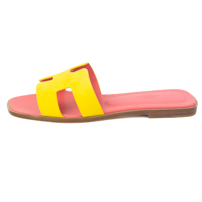 Hermes Oran Sandals in Jaune Sable