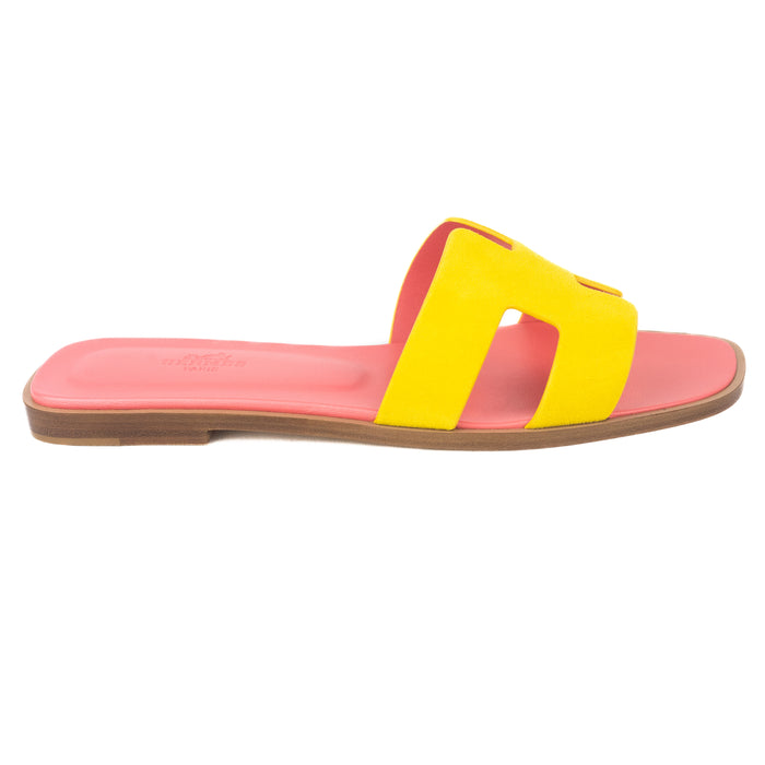 Hermes Oran Sandals in Jaune Sable