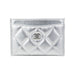 Chanel Silver Metallic Quilted Card Holder