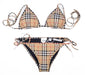 Burberry Vintage Check Triangle Bikini in Archive Beige