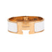 Hermes Rose Gold and White Clic Clac H Bracelet size GM