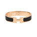 Hermes Rose Gold and Black Clic H Bracelet size PM