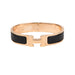 Hermes Rose Gold and Black Clic H Bracelet size PM