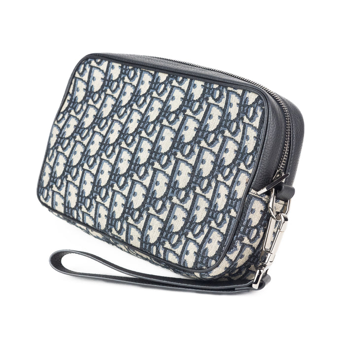 Dior Toiletry Bag in Beige and Black Dior Oblique Jacquard