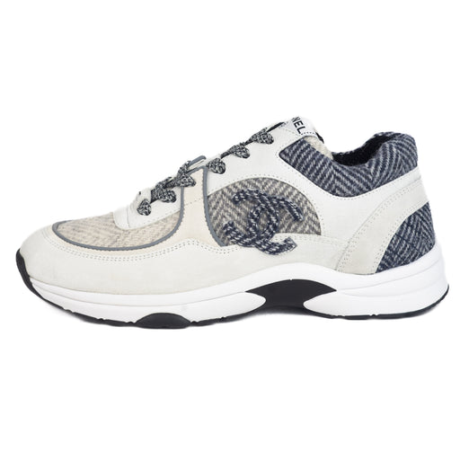 Chanel CC Sneakers in Fabric & Suede Calfskin