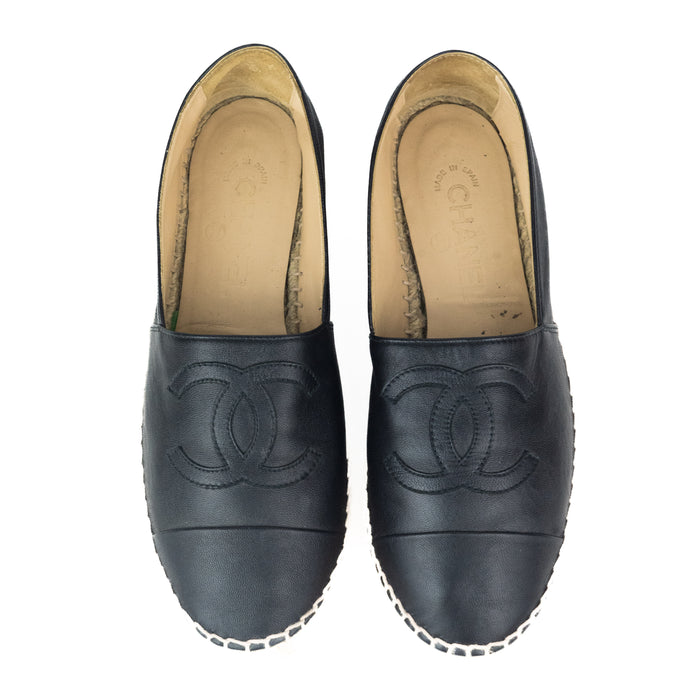 Chanel Calfskin Black Espadrilles