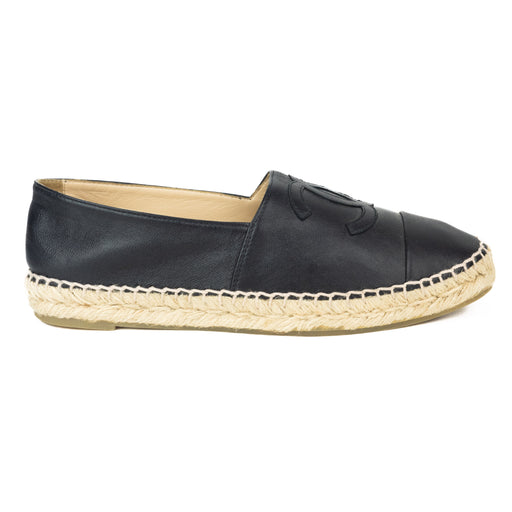 Chanel Calfskin Black Espadrilles