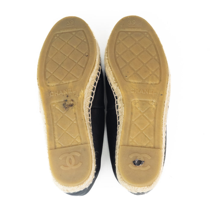 Chanel Calfskin Black Espadrilles