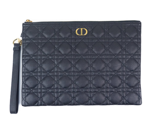 Dior Large Caro Daily Pouch in Black