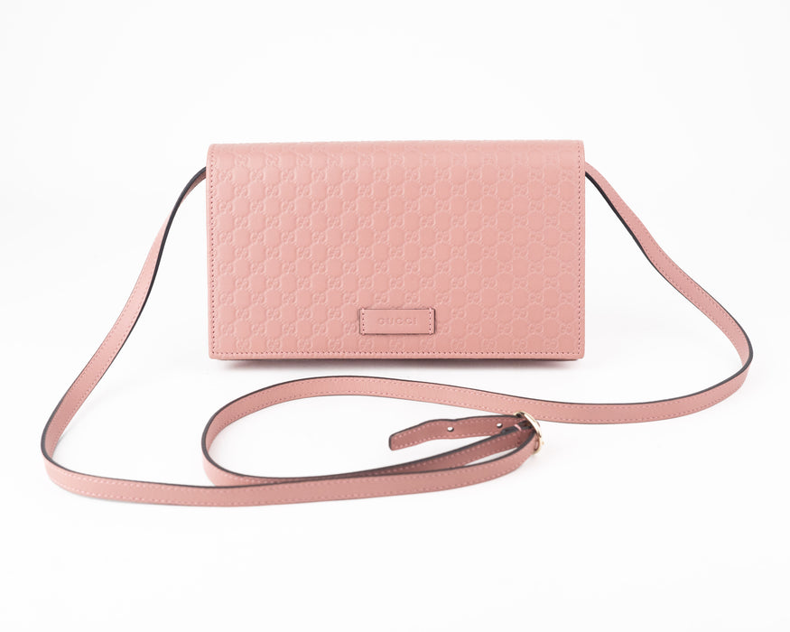 Gucci GG Micro Guccissima Leather Crossbody Wallet