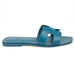 Hermes Oran Sandals in Blue Emeraude