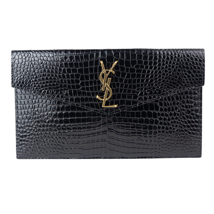 Saint Laurent Crocodile Embossed Uptown Pouch