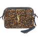 Saint Laurent Calfskin Leopard Print Monogram Lou Camera Bag Black