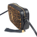 Saint Laurent Calfskin Leopard Print Monogram Lou Camera Bag Black