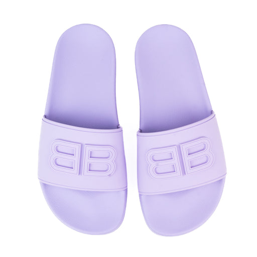 Balenciaga BB Pool Slide Sandals in Purple