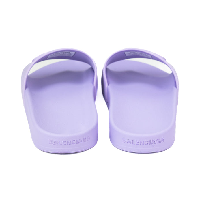 Balenciaga BB Pool Slide Sandals in Purple