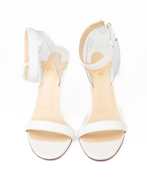 Christian Louboutin Jonatina PVC and White Leather Sandals