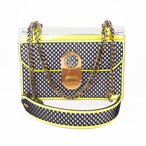 Christian Louboutin Small Elisa Neon Leather and PVC Shoulder Bag