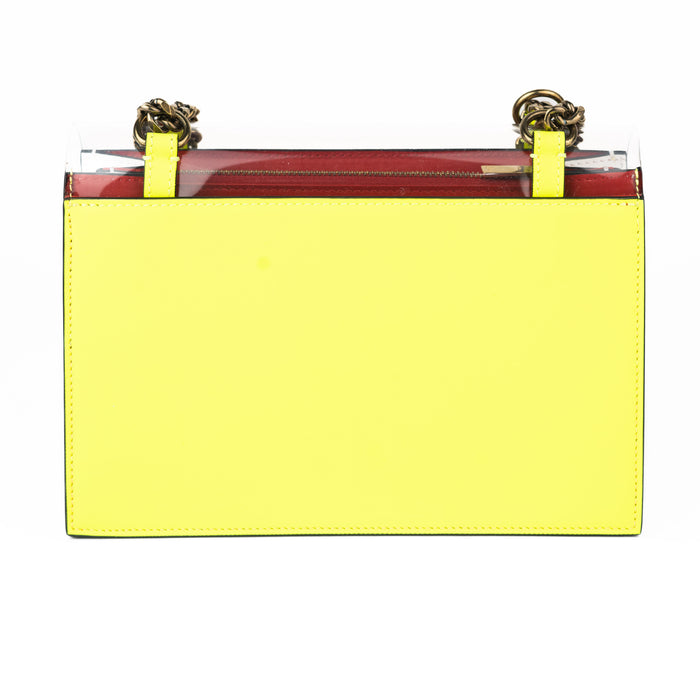 Christian Louboutin Small Elisa Neon Leather and PVC Shoulder Bag