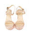 Christian Louboutin Pyraclou Suede Lame Sandals in Nude
