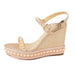 Christian Louboutin Pyraclou Suede Lame Sandals in Nude