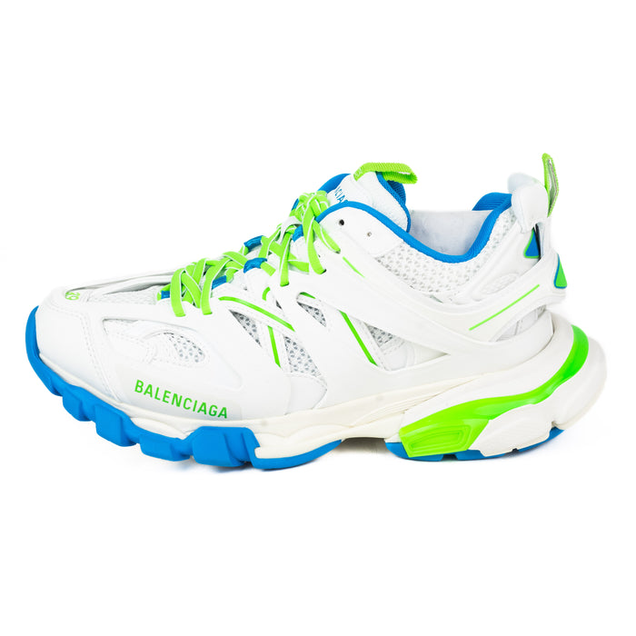 Balenciaga Track Sneakers in White/Green/Blue