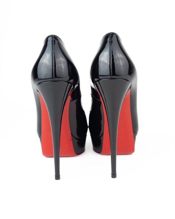 Christian Louboutin Lady Peep Patent Heels in Black
