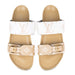 Louis Vuitton Bom Dia Flat Mule in Green Tan and White