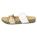 Louis Vuitton Bom Dia Flat Mule in Green Tan and White