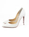 Christian Louboutin Iriza Snake Embossed White Heels