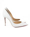 Christian Louboutin Iriza Snake Embossed White Heels