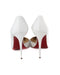 Christian Louboutin Iriza Snake Embossed White Heels