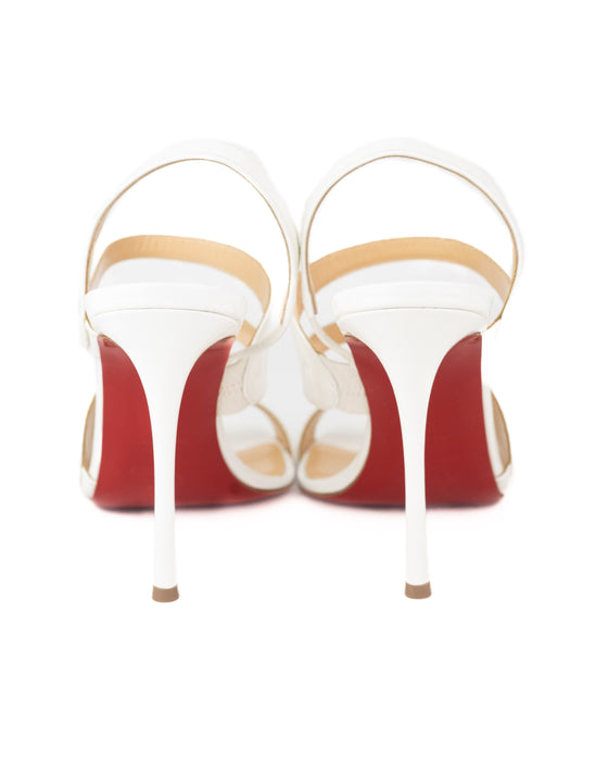 Christian Louboutin Vavazou Patent White Sandal