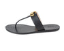 Gucci Leather Thong Sandals With Double G in Black