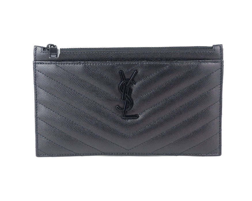 Saint Laurent Monogramme Matelasse Leather Bill Pouch