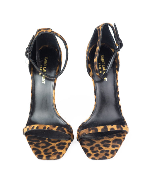 Saint Laurent Calf Hair Leopard Opyum Sandals