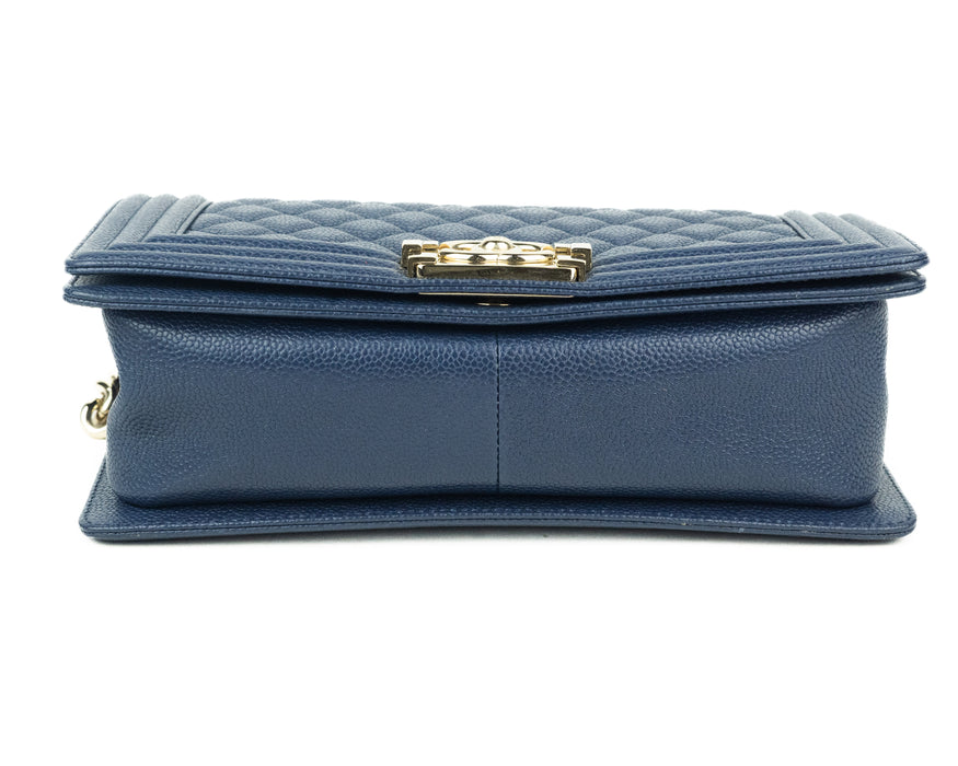 Chanel Caviar Medium Boy Bag in Dark Blue